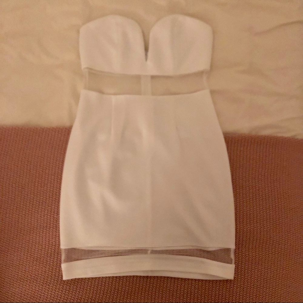 Tobi White Mini Dress with mesh cutouts